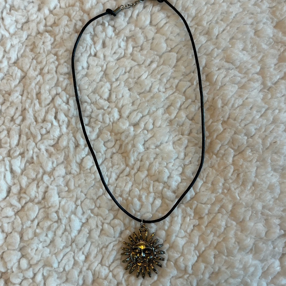 Silver sun necklace